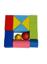 Huitich colorful wooden educational blocks for kids building set with various shapes